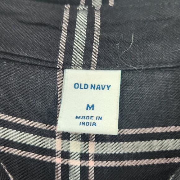 Old Navy Black Long Sleeve Button Down Top Womens Size Medium M - Picture 3 of 3